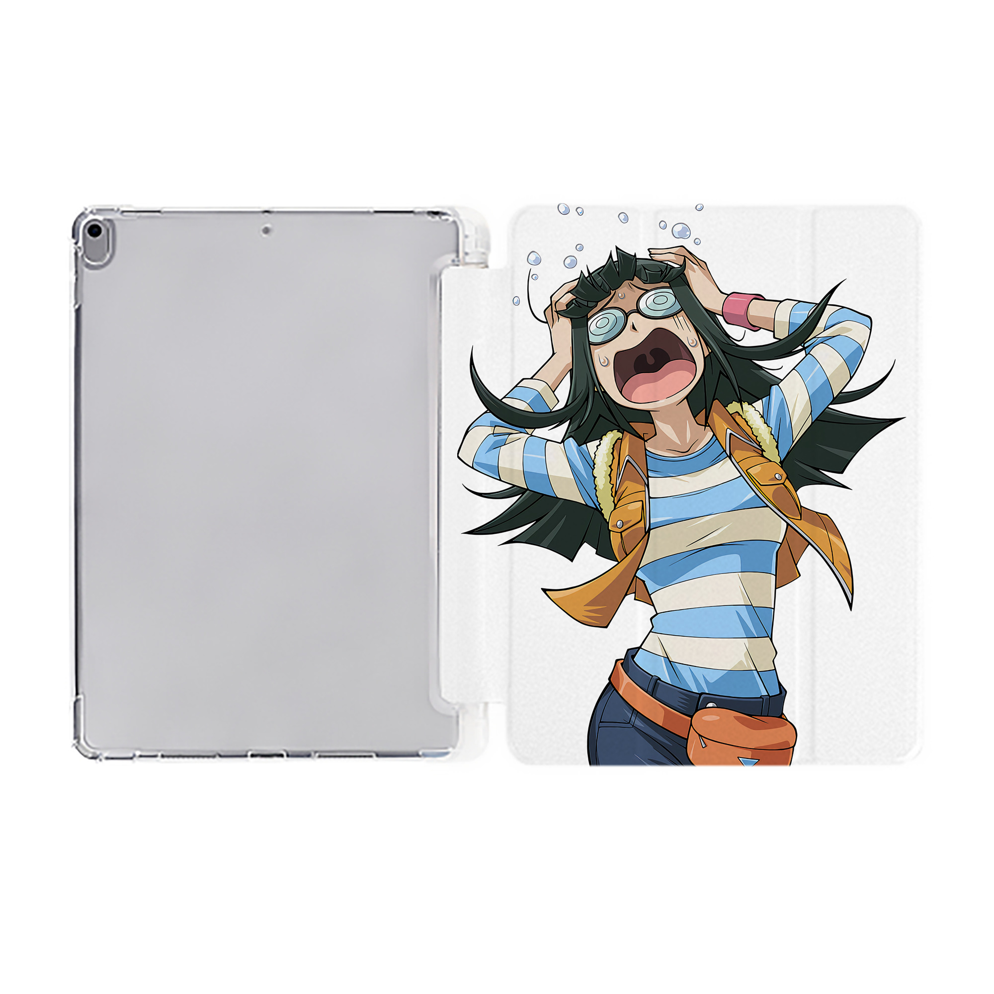 （画像用） 遊☆戯☆王 Yu-Gi-Oh! IPad ケース ペン収納付き 三つ折りスタンド PUレザー×シリコン 対応機種9.5/10.5/10.9インチ